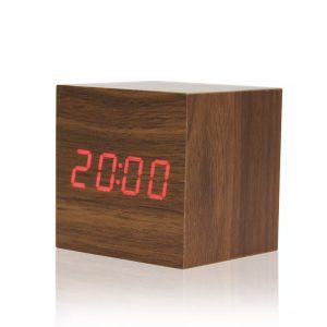 Natural wood with red light